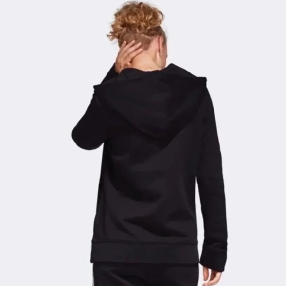(NWT) Adidas Women’s 100% Cotton Trefoil Print Graphic Hoodie In Black, Large - Picture 3 of 17